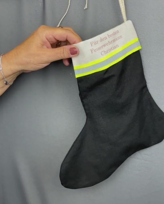 Nikolausstiefel Feuerwehr – personalisiert mit Namen